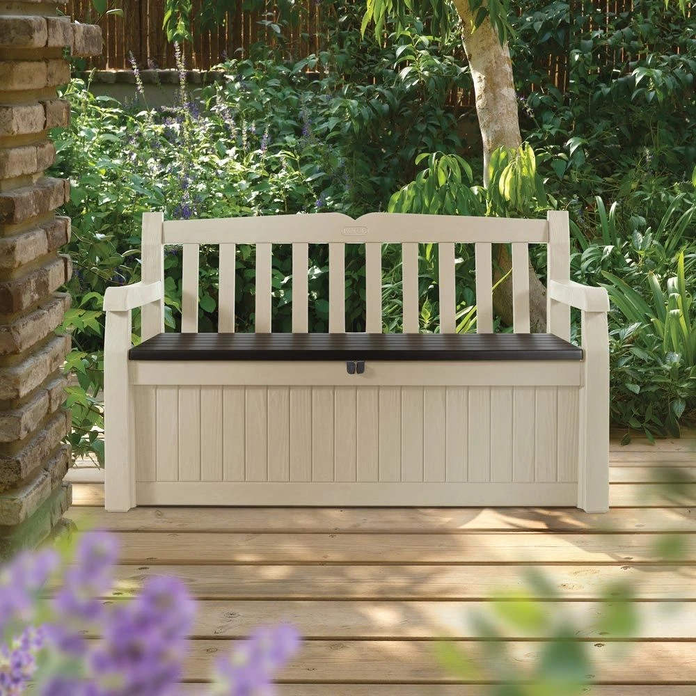 Coffre - Banc De Jardin Résine Bogota 265L Beige 1 Coffre - Banc De Jardin Résine Bogota 265L Beige