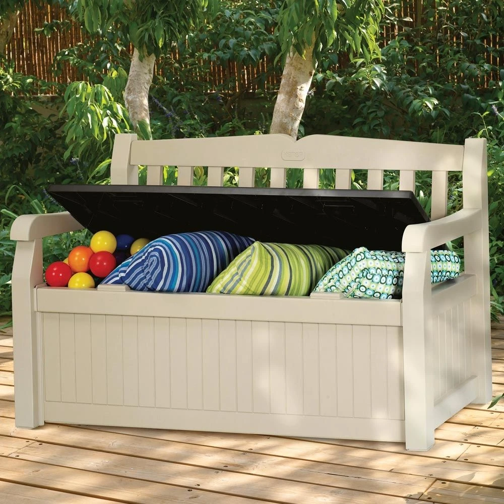 Coffre - Banc De Jardin Résine Bogota 265L Beige 2 Coffre - Banc De Jardin Résine Bogota 265L Beige – Image 2