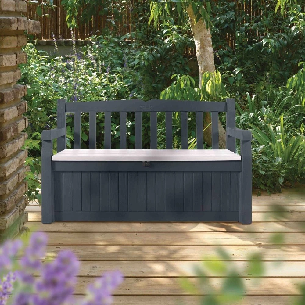 Coffre - Banc De Jardin Résine Bogota 265L Gris Anthracite 1 Coffre - Banc De Jardin Résine Bogota 265L Gris Anthracite